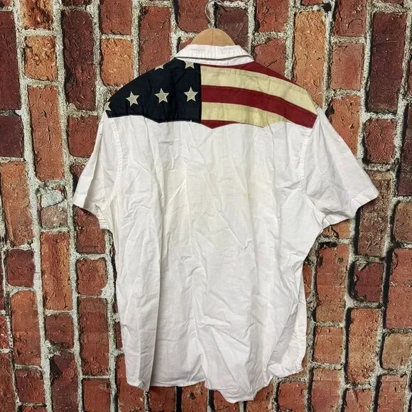 Denim & Supply Ralph Lauren Shirt 2XL Men's American Flag Pearl Snap Button Up - Picture 3 of 4